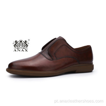 Calçados casuais masculinos ′ S Slip-on em couro